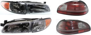 Tail Light and Headlight Kit for Pontiac Grand Prix 1997-2003, Right (Passenger) and Left (Driver), 4-Piece Set, Replacement