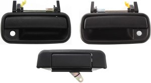 Front Exterior Door Handle Right (Passenger) and Left (Driver) for Toyota Pickup 1989-1995 with Tailgate Handle, 3-Piece Kit, Replacement
