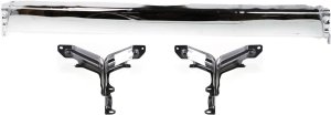 Step Bumper Face Bar Kit for 1996-1998 TOYOTA 4RUNNER, Chrome Steel, without Pad, with Pad Provision, with Mounting Bracket, Replacement