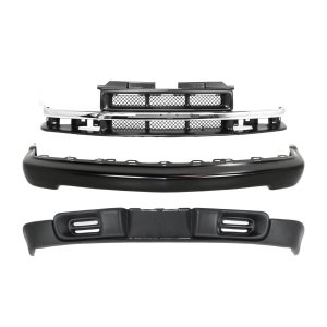 Front Bumper 3-Piece Kit with Grille and Valance for Chevrolet Blazer 1998-2004 and S10 1998-2003 Replacement