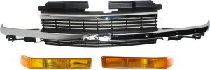 3-Piece Grille Kit with Turn Signal Lights for Chevrolet Blazer 1998-2005 / S10 1998-2004 Replacement