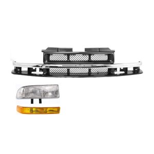 Grille Kit for Chevrolet Blazer/S10 1998-2004, 3-Piece Set with Headlight and Turn Signal Light Replacement