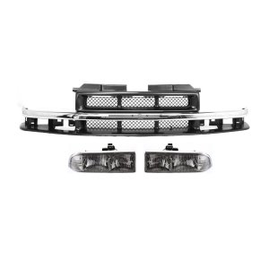3-Piece Grille Kit for Chevrolet Blazer/S10 1998-2004, Including Headlights, Replacement 