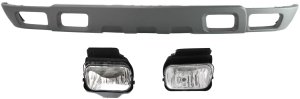 Auto Body Repair Kit for Chevrolet Silverado Pickup 2004-2007, Front Set of 3, Includes Fog Lights and Valance, Replacement