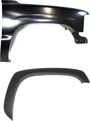 Fender Kit for Chevrolet Silverado Pickup 1999-2002, Set of 2, Right (Passenger), with Fender Trim Replacement
