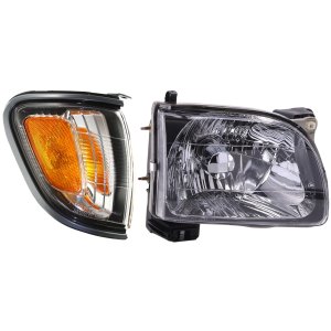 Headlight Assembly for Toyota Tacoma 2001-2004, Right (Passenger) Side, Halogen, 2-Piece kit, with Corner Light, Replacement
