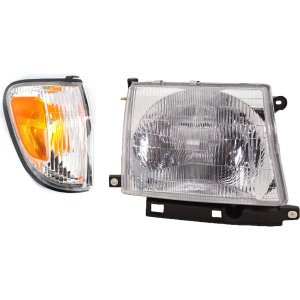 Headlight and Corner Light Kit for TOYOTA TACOMA 1998-2000 Right (Passenger) Side, includes Bulb, 2-Piece Replacement