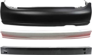 Rear Bumper Cover Kit for 2001-2003 Nissan Maxima, 3-Piece Set with Bumper Absorber and Bumper Reinforcement, Replacement