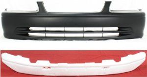 Front Bumper Cover Replacement Kit for 2000-2001 Toyota Camry, 2-Piece Set with Bumper Absorber, for USA Built Vehicle