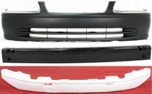 Front Bumper Cover Kit for 2000-2001 Toyota Camry, 3-Piece with Bumper Absorber and Bumper Reinforcement, Designed for USA Built Vehicle, Replacement