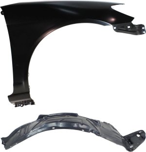 Front Fender Kit for Honda Civic 2004-2005, Right (Passenger) Side, 2-Piece with Fender and Fender Liner Replacement
