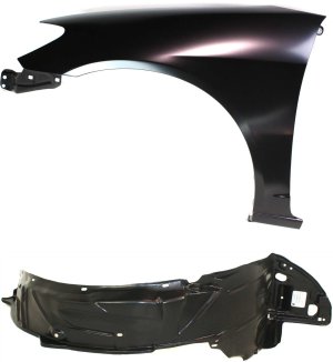 Front Fender Replacement Kit for Honda Civic 2004-2005, Includes Left (Driver) Fender and Fender Liner, 2-Piece Set