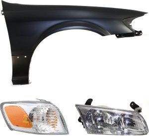 Front Fender for Toyota Camry 2000-2001 Right (Passenger), 3-Piece Kit with Right (Passenger) Corner Light and Headlight Replacement