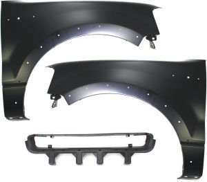 Front Fender for Ford F-150 2004-2006, Right (Passenger) and Left (Driver), Primed (Ready to Paint), 3-Piece Kit with Bumper Grille Replacement