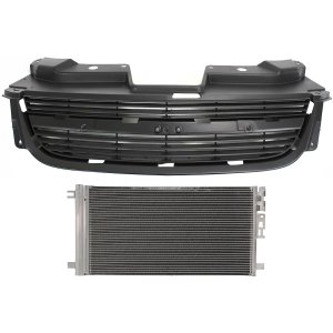 Grille 2-Piece Kit for 2005-2010 Chevrolet Cobalt, Painted Gray Shell and Insert, with Air Conditioning Condenser Replacement