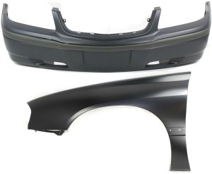Front Bumper Cover for Chevrolet Impala 2000-2005, 2-Piece Kit with Fender, Replacement