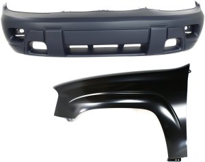 Front Bumper Cover for Chevrolet Trailblazer 2002-2005, includes Fender and 2-Piece Kit, Replacement