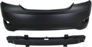 Rear Bumper Cover for Hyundai Accent 2012-2017, 2-Piece Kit with Bumper Reinforcement, Replacement