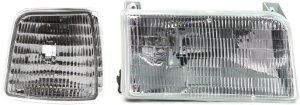 Headlight Assembly for 1992-1997 Ford F-Series, Right (Passenger) Side, Halogen, 2-Piece Kit with Corner Light, Replacement - Fits F150, F250, F350