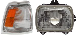 Headlight and Corner Light Assembly Kit for 1992-1995 Toyota Pickup, Right (Passenger) Halogen, 2-Piece Kit, Replacement