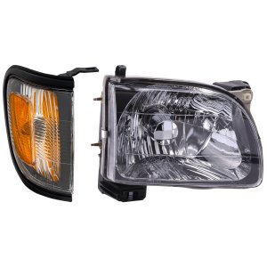 Headlight Assembly for Toyota Tacoma 2001-2004 Right (Passenger) side, Halogen, 2-Piece kit, with Corner Light, Replacement