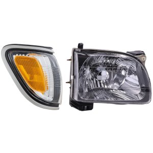 Headlight Assembly for 2001-2004 Toyota Tacoma, Right (Passenger) Side, 2-Piece Kit with Corner Light, Halogen, Replacement