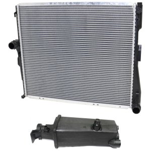 Radiator with Coolant Tank for 2004-2006 BMW X3, 2-Piece Kit, Suitable for 6 Cylinder 2.5L/3.0L Engines, Replacement