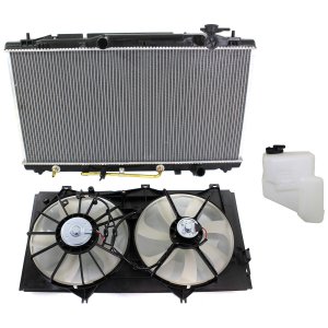 Radiator and Fan Kit for Lexus Camry/ES350 2007-2011, 3-Piece, 6 Cylinder, 3.5L with Coolant Tank, Replacement
