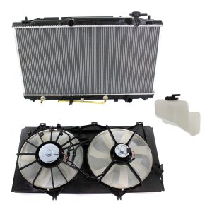 Radiator and Fan Kit for Lexus Venza 2009-2016, 3-Piece Kit, Suitable for 6 Cylinder, 3.5L Engine, Includes Coolant Tank, Replacement