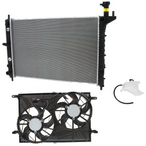 Radiator and Fan Kit for Buick Acadia (2007-2014) / Outlook (2007-2010), 3-Piece Kit, 6-Cylinder, 3.6L, with Coolant Tank Replacement