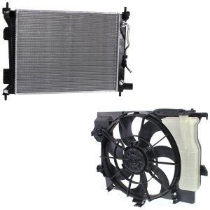 Radiator and Fan Kit for Hyundai Accent 2012-2013, 2-Piece Kit, 4 Cylinder, 1.6L - Replacement 