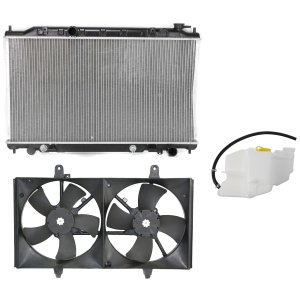 Radiator and Fan Kit for Nissan Altima 2002-2006 and Maxima 2004-2006, 3-Piece Set with Coolant Tank, Fits 6 Cylinder 3.5L Engine, Replacement