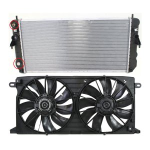Radiator and Fan Kit for Cadillac Aurora (2001-2003) and Deville (2001-2005), 2-Piece Set, 8 Cylinder, Replacement