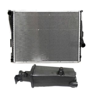 Radiator for BMW 3-Series (1999-2006) 6 Cylinder, 2.5L/2.8L/3.0L, 2-Piece Kit with Coolant Tank Replacement - Fits Models: for 318i, 318is, 318ti, 320i, 323i, 325i, 330i.