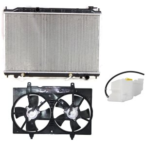 Radiator and Fan Kit for Nissan Quest 2004-2009, 3-Piece Kit, Designed for 6 Cylinder, 3.5L Engine with Coolant Tank, Replacement