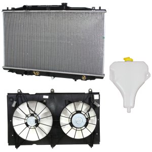 Radiator and Fan Kit for Honda Accord 2003-2007, 3-Piece Kit, 4 Cylinder, 2.4L, with Coolant Tank Replacement