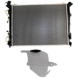 Radiator for 2006-2011 Hyundai Azera (6 Cylinder, 3.8L) and 2006-2010 Sonata (4 Cylinder, 2.4L/6 Cylinder, 3.3L), 2-Piece Kit with Coolant Tank, Replacement