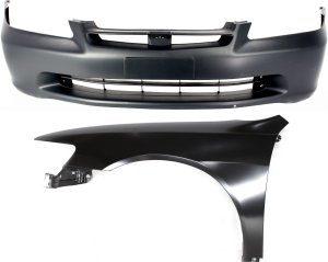 Front Bumper Cover and Front Fender for 1998-2000 Honda Accord, 2-Piece Kit, Left (Driver) Side Replacement
