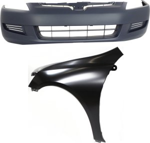 Front Fender and Bumper Cover for 2003-2005 Honda Accord, Left (Driver), 2-Piece Kit, Replacement