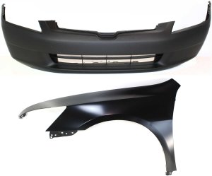 Front Fender and Bumper Cover Kit for 2003-2005 Honda Accord, Left (Driver) Side, 2-Piece Replacement
