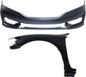 Front Fender for Honda Accord 2016-2017, Left (Driver), 2-Piece Kit Includes Bumper Cover Replacement