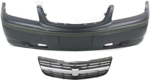 Front Bumper Cover for Chevrolet Impala 2000-2004, 2-Piece Kit with Grille, Replacement