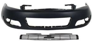 Front Bumper Cover with Grille for Chevrolet Impala 2006-2011, 2-Piece Kit Replacement