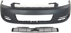 Front Bumper Cover with Grille for 2006-2011 Chevrolet Impala, 2-Piece Kit, Replacement