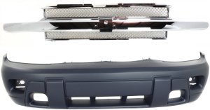 Grille and Bumper Cover for 2002-2005 Chevrolet Trailblazer, 2-Piece Kit, Replacement