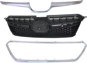 3-Piece Grille Kit for Subaru XV Crosstrek 2013-2015 with Grille Trims, Vehicle Replacement Part