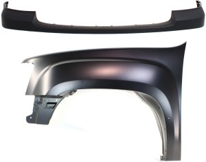 Front Fender Left (Driver) & Bumper Cover Kit for 2007-2013 GMC Sierra 1500, 2-Piece Replacement