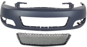 Front Bumper Cover Kit for Chevrolet Impala 2006-2013, Impala Limited 2014-2016 with 2-Piece Bumper Grille Replacement