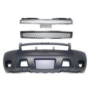Front Bumper Cover Kit for Chevrolet Suburban 1500 / Tahoe, Compatible with 2007-2014 Models, Includes 3-Piece Bumper Grille and Grille Replacement