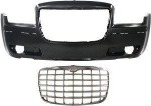 Front Bumper Cover Kit , 2-Piece with Grille for Chrysler 300, 2008-2010 Model, Replacement